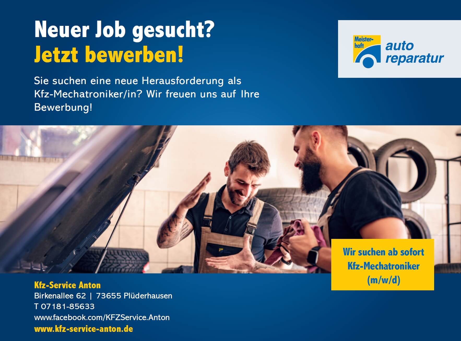 Bild: Kfz-Service Anton sucht Kfz-Mechatroniker